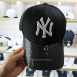 Gorra Beisbol New York Yankees 9Forty Lentejuelas Negro Gris